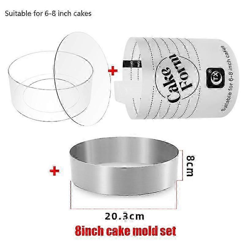 Adjustable Round Cake Ring Mold Retractable Fondant Cake Ring Acrylic Circle Baking Ring Cake Tools Round Cake Form Kit