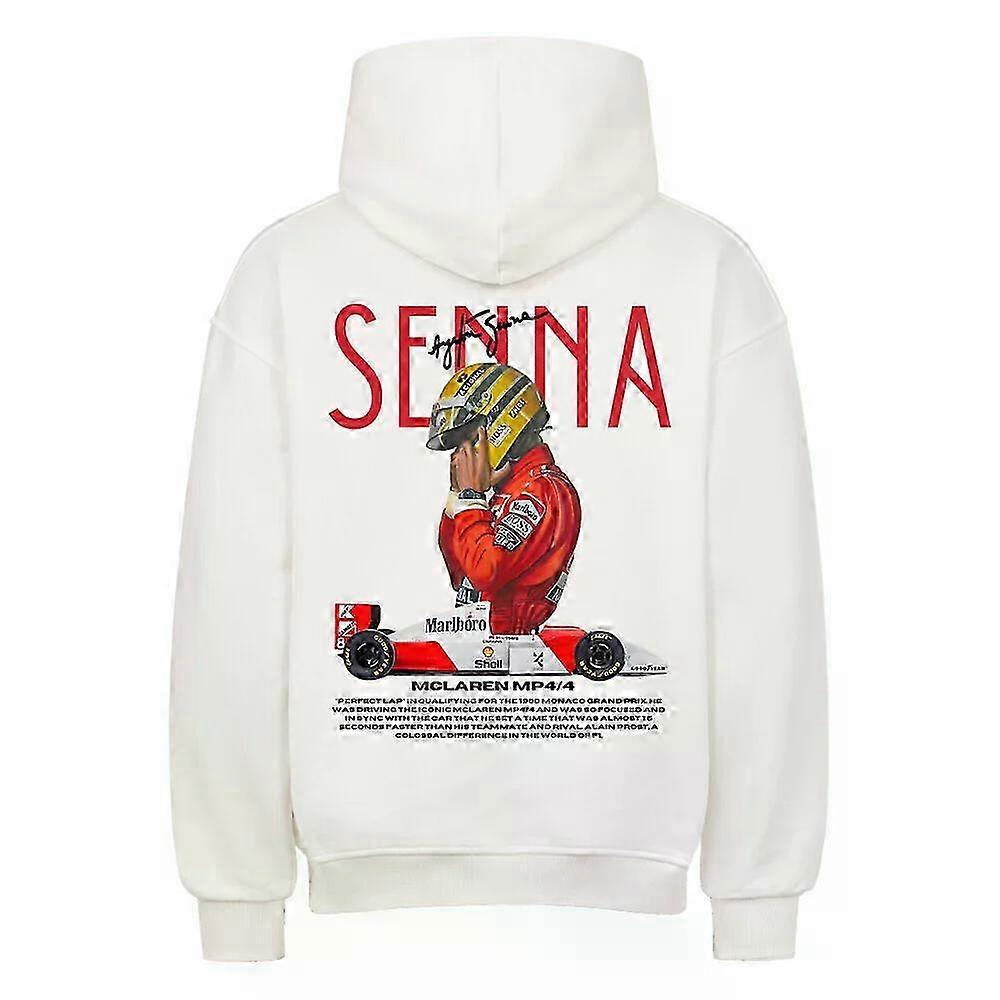 Senna White Hoodie Pullover Rockinstone