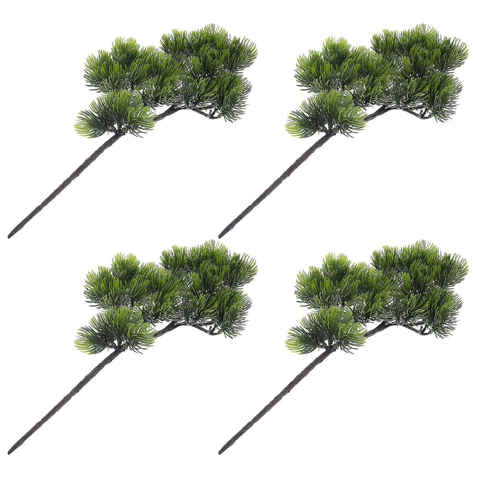 Green Artificial Pine Needle Branches for Decoration 12Pcs Christmas DIY