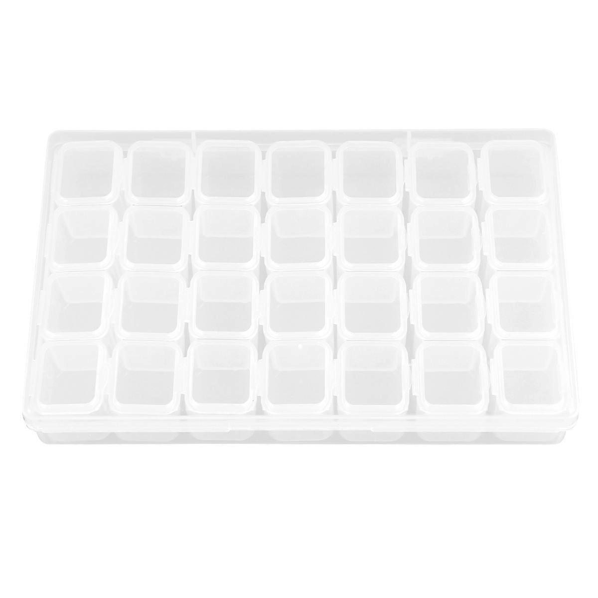 Beads Painting Storage Container 2Pcs Transparent Jewelry Box Square Design for Artists and Craft Enthusiasts Lightweight Durable