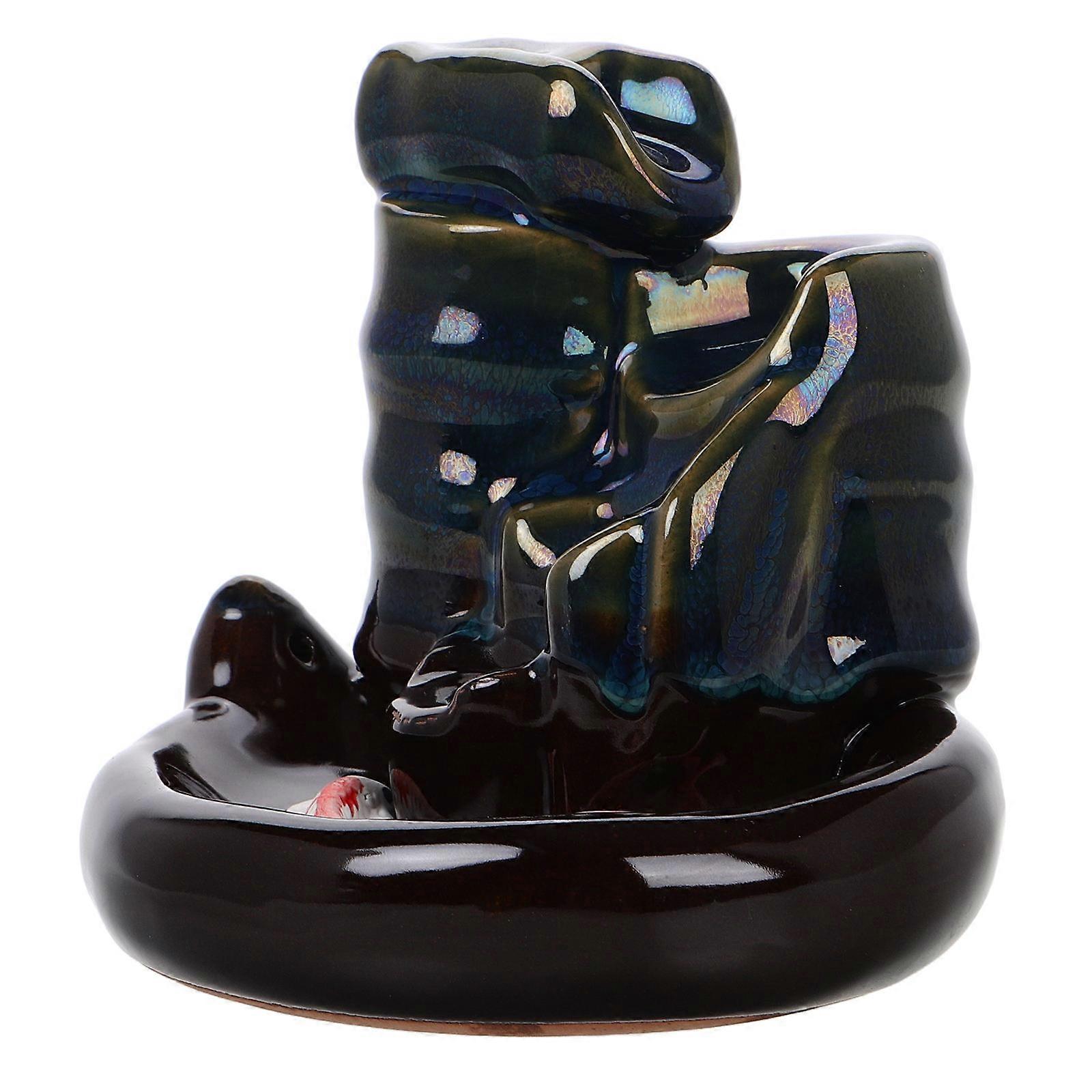 Ceramic Backflow Incense Burner for Yoga Room 4Pcs Waterfall Style