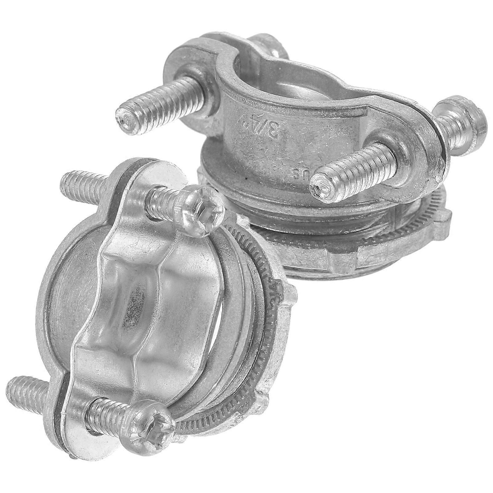 Clamp Type Cable Connector Cable Clamp for Pipe 8Pcs Metal Conduit Silver