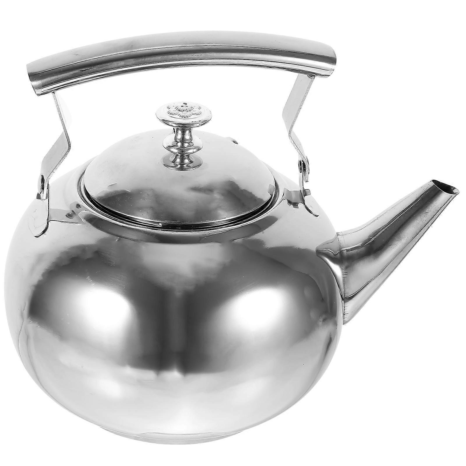 Stainless Steel Teapot Practical Kettle 2Pcs Beverage Preparation Home Use 20.5X15X13CM Cylindrical Shape