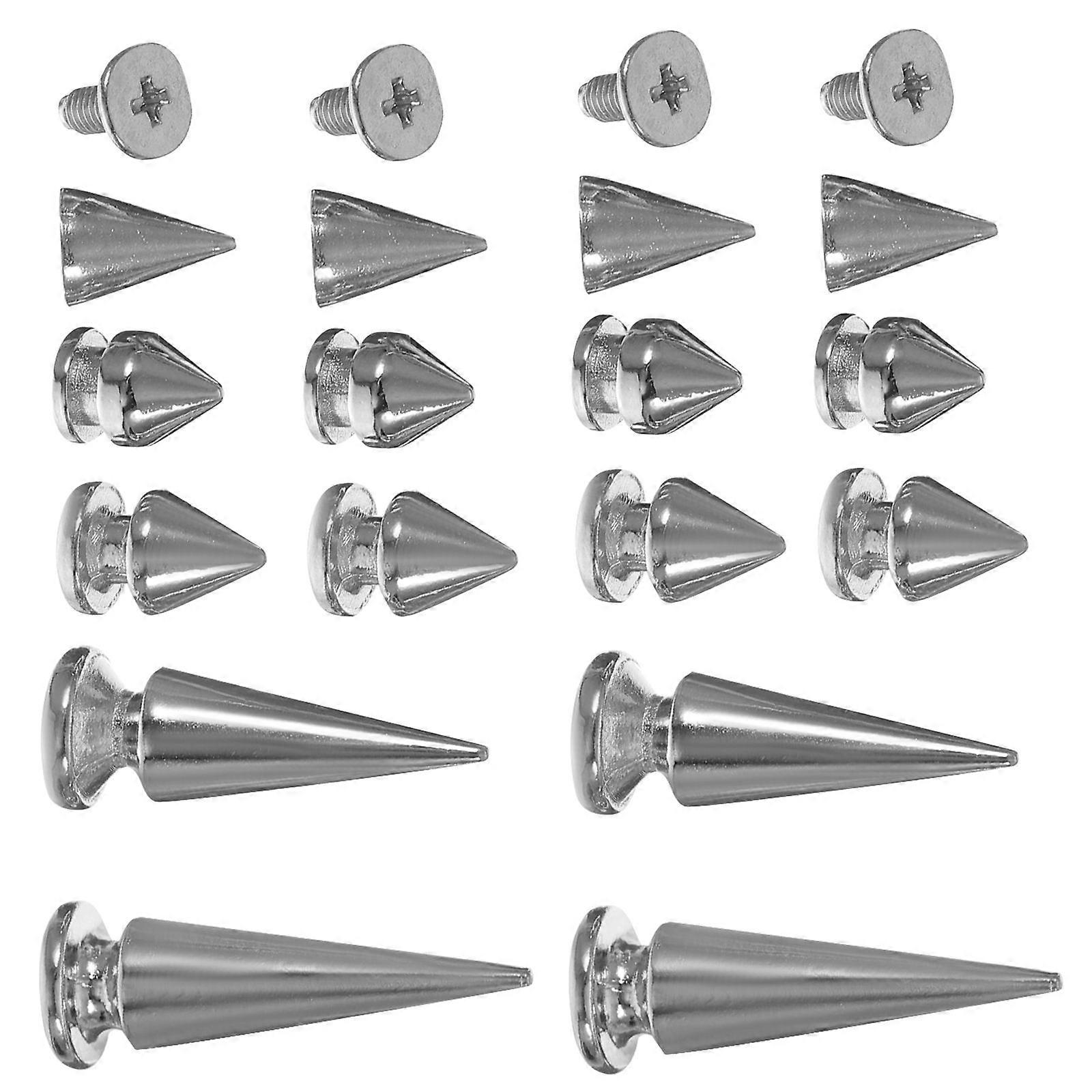 Crafting Studs 3Pcs Cone Shape Suitable For Clothing Decoration And Repairing Projects In Durable Silver Alloy Material