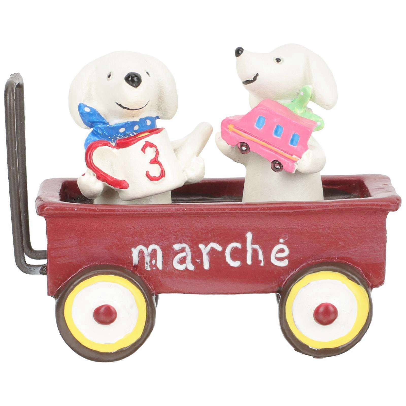 Puppy Resin Ornaments 2Pcs Multi for Decoration with Versatile Features