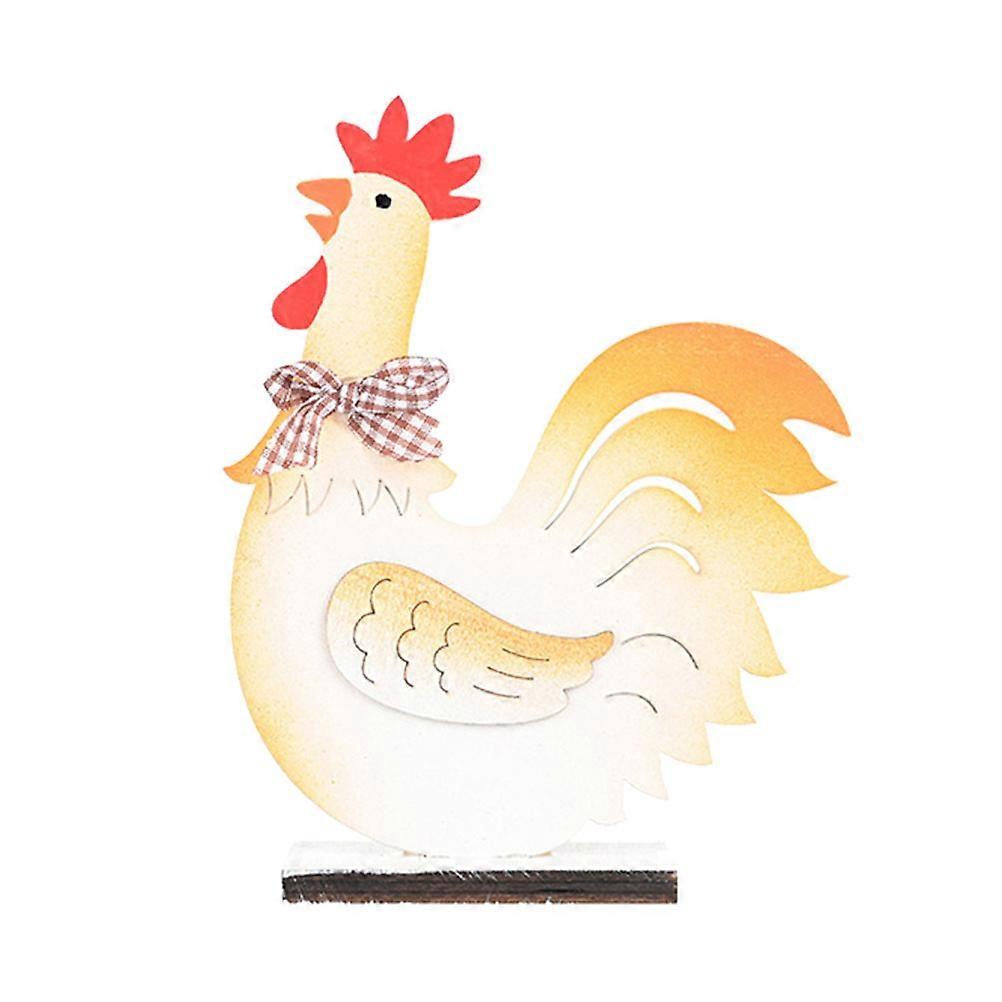 Easter Party Ornament Wood Rooster for Easter Decoration 3Pcs