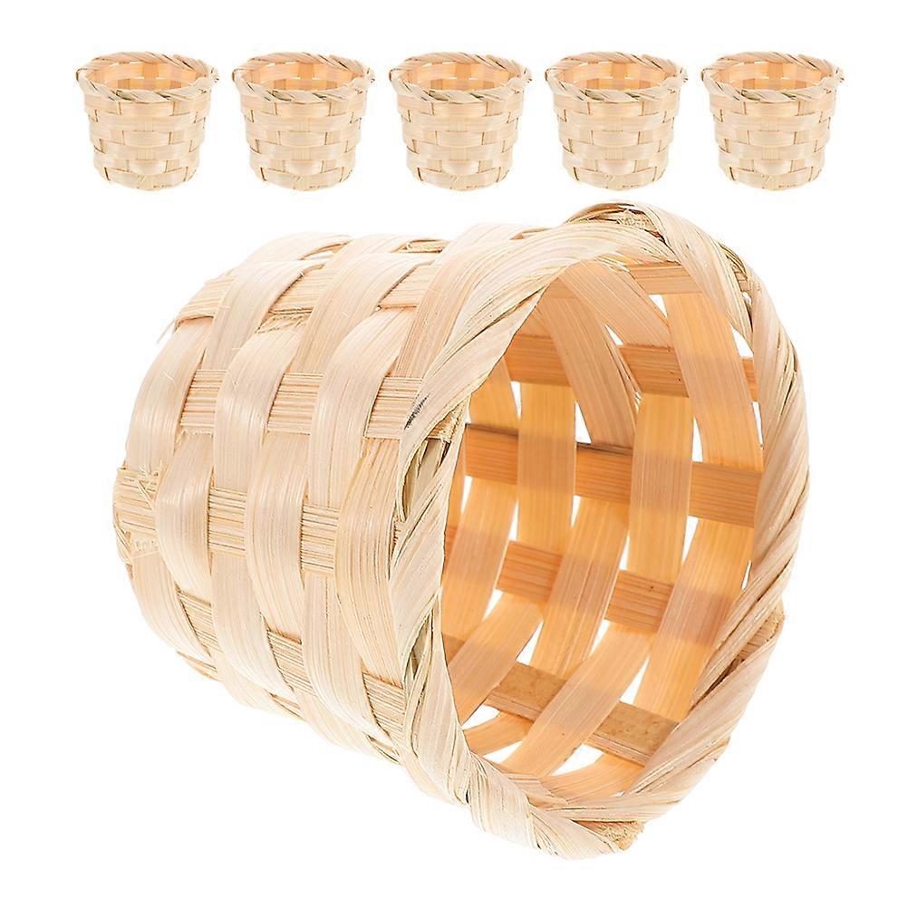 Bamboo Basket Decorative Organizer for Storage Use 6Pcs Handwoven