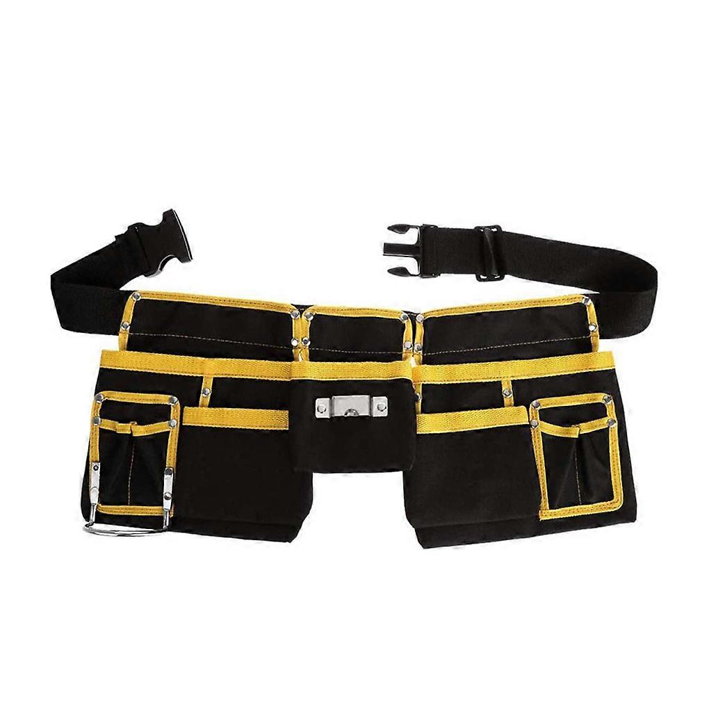 Cloth Heavy-Duty Tool Belt With 11 Pockets For Men - Durable Fabric Adjustable Belt Tool Belts For