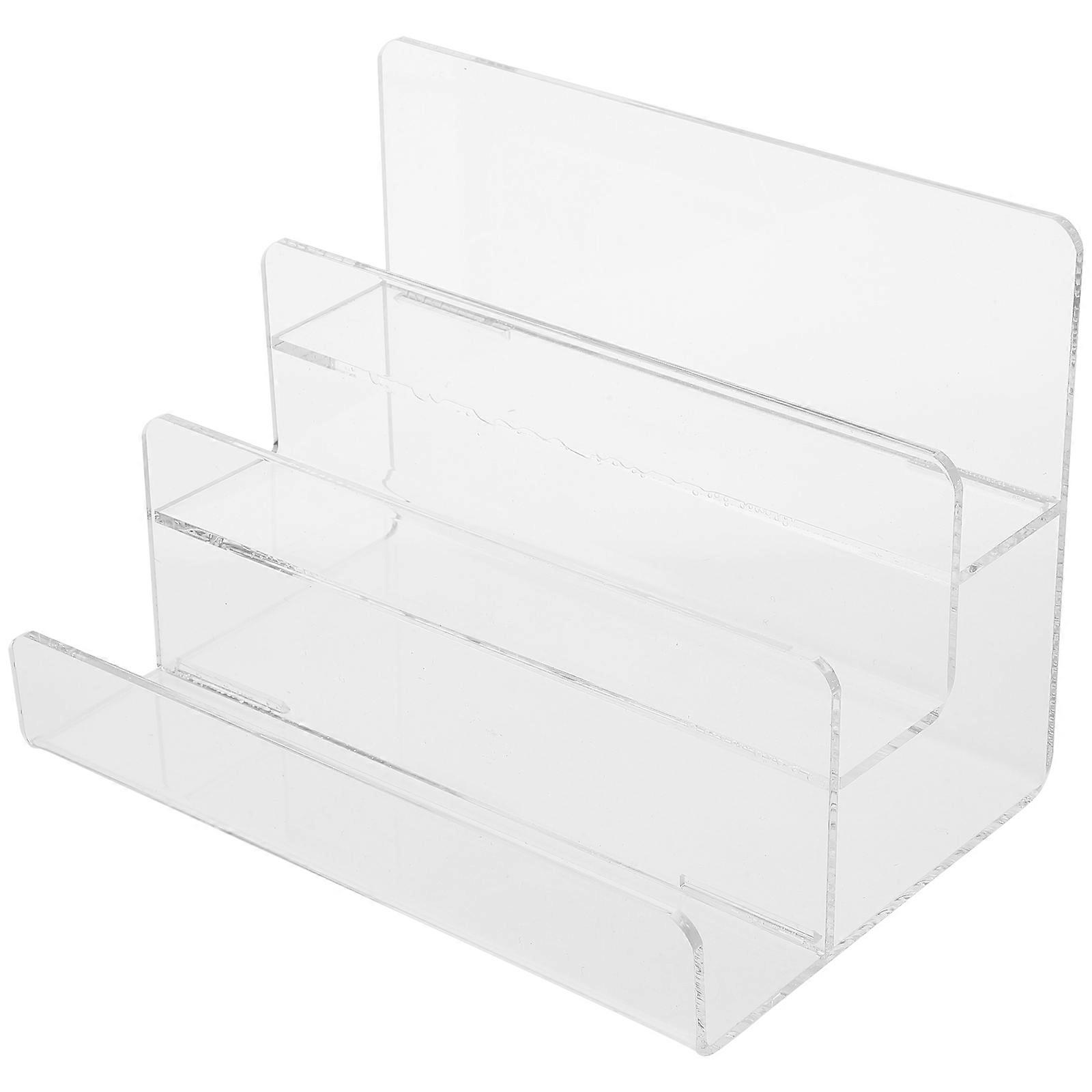 Acrylic Tiered Display Stand Wallet Organizer for Desktop 5Pcs