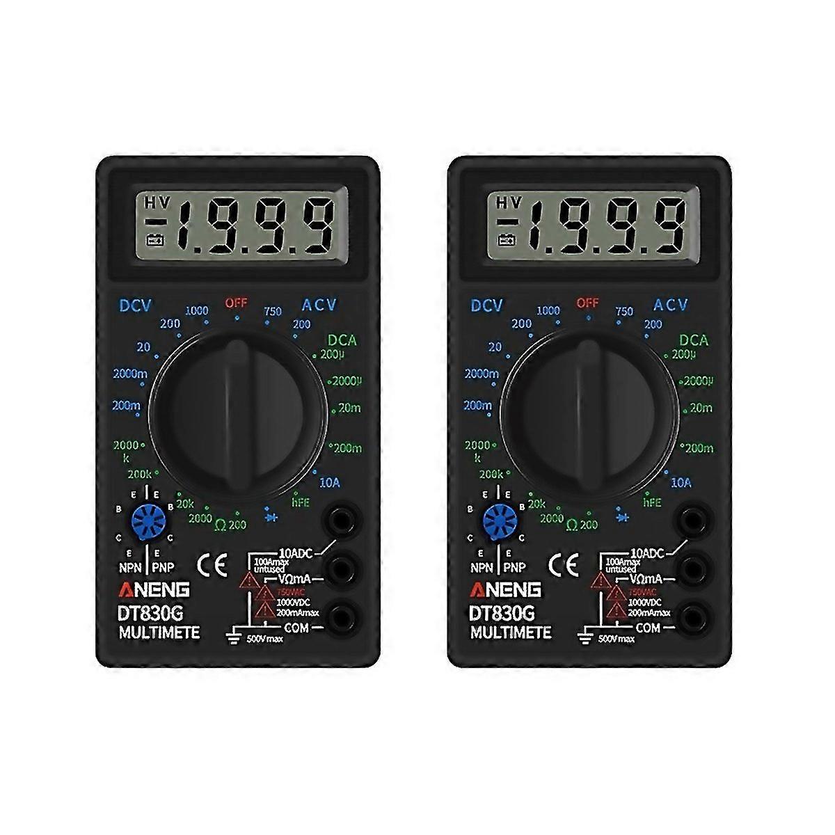 For 2 Pcs Aneng Dt830g Portable Digital Multimeter