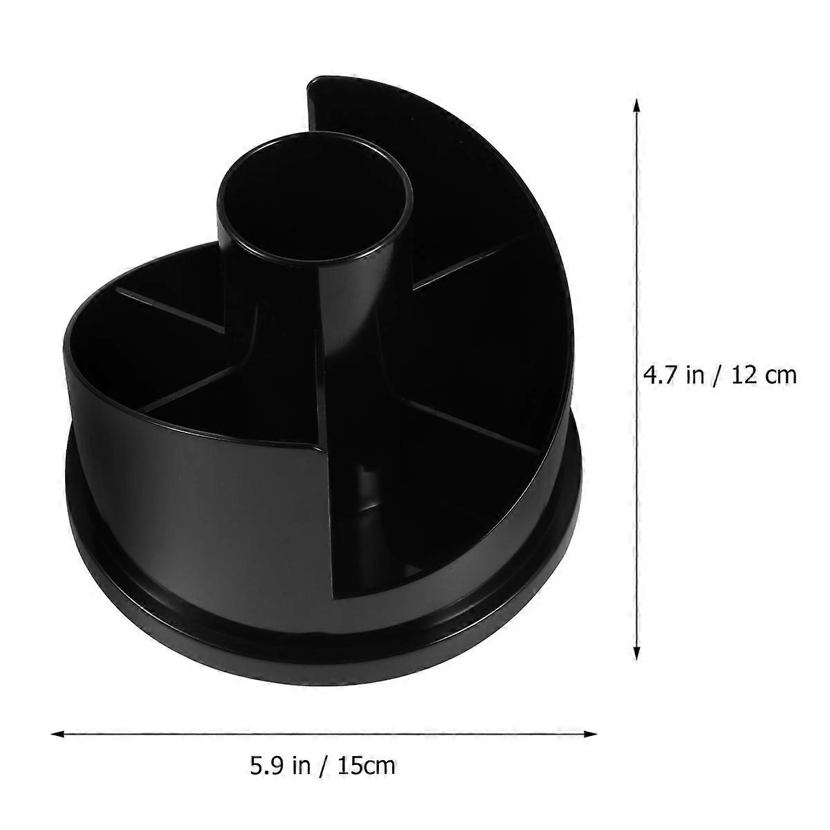 Black Pencil Holder Rotatable Pen Container for Office Desk Organizer 2Pcs