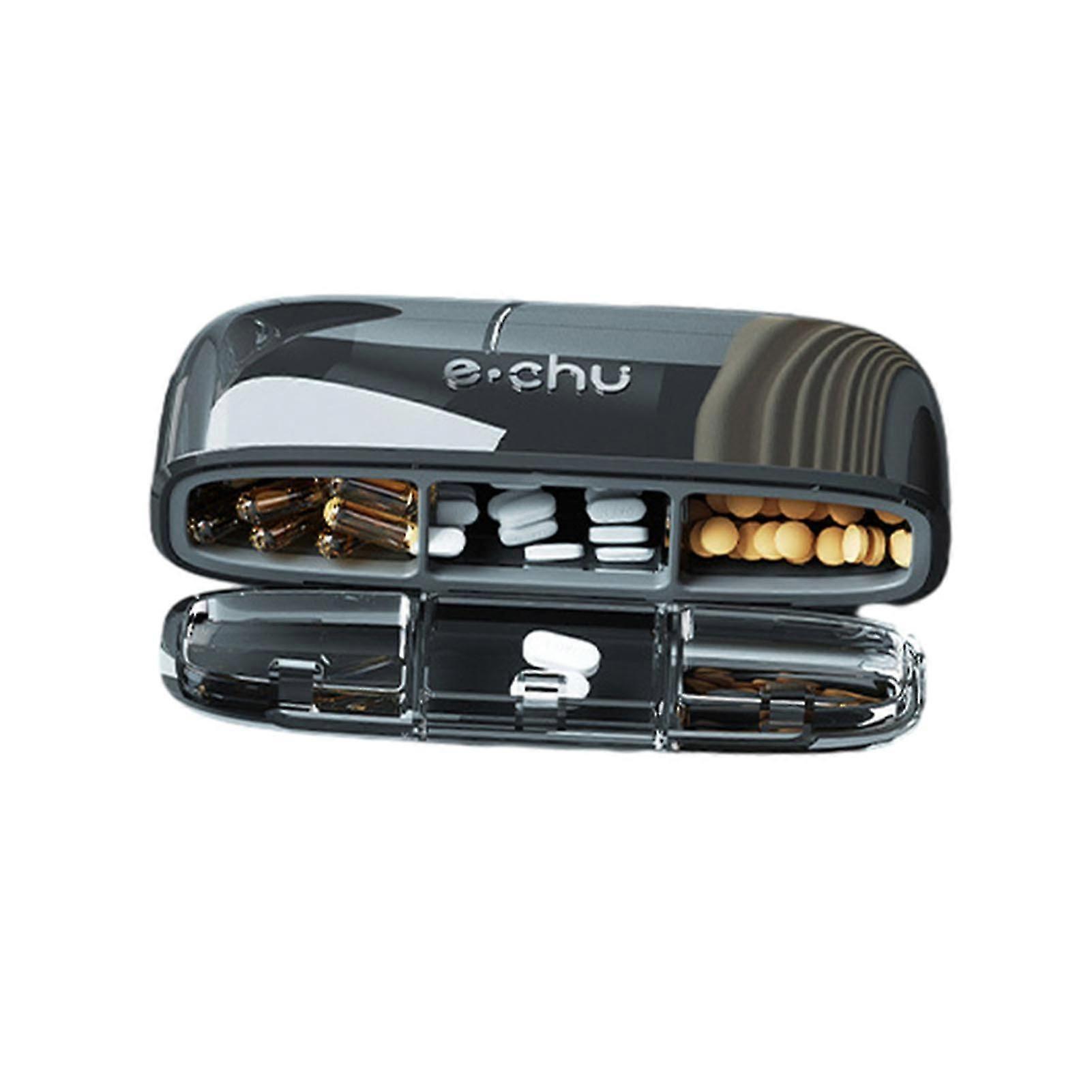 3-grids Medicine Storage Box Portable Moistureproof Tablet Case for Journey