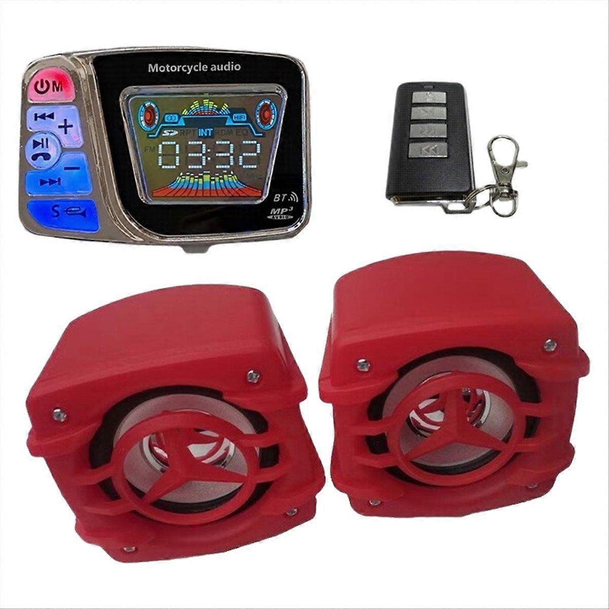 Bluetooth Motorcycle Horns Support FM Radio Music Player TF Card Motorcycle Bluetooth Speaker Playback USB Waterproof B