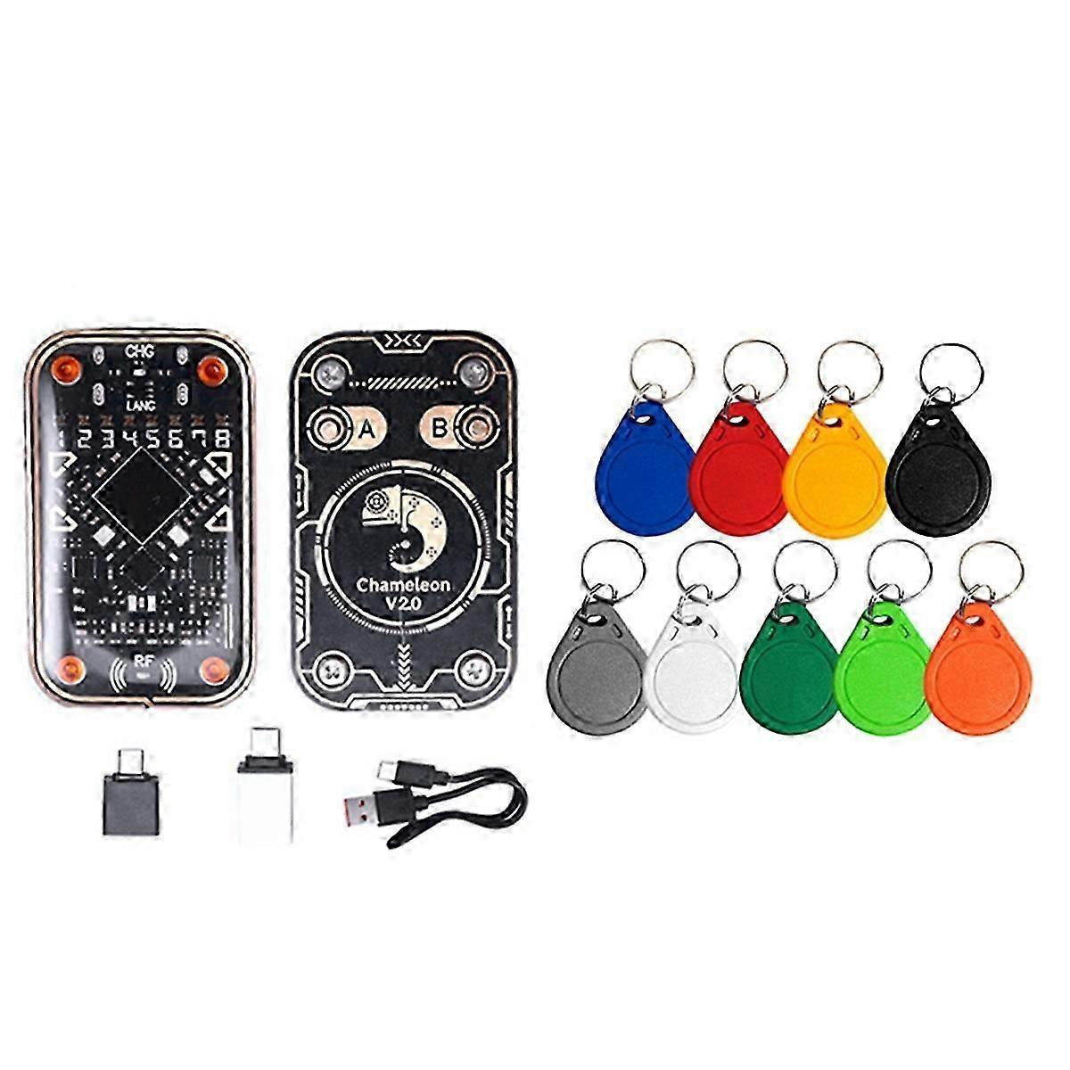 Chameleon Ultra V2.0 RFID Smart Chip Reader Emulator+9CUID Keychain 125Khz 13.56Mhz Card Decode NFC