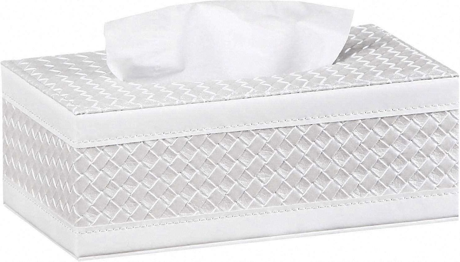 Modern Leather Tissue Box Cover, Rectangular Facial Tissue Holder with Pump Dispenser
