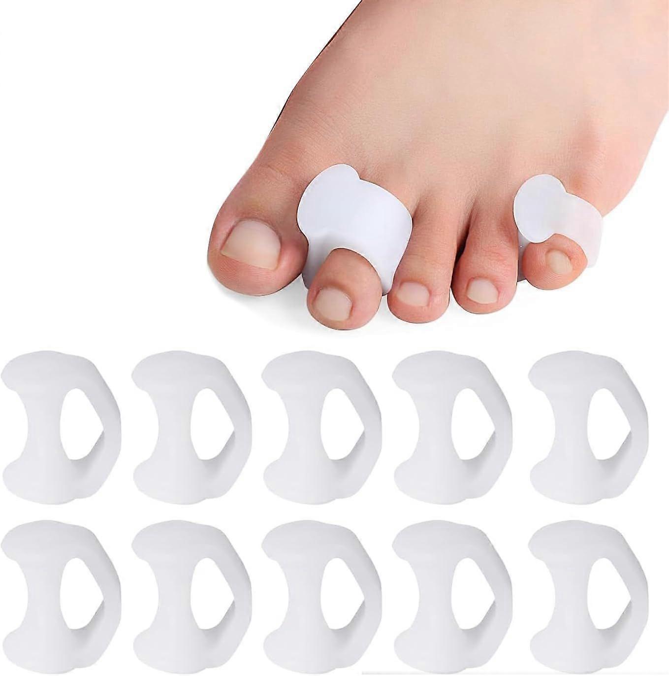 10Pcs Gel Toe Separators Silicone Toe Post Spacers Separators for Overlapping Traighteners for Bent Toes Men Spreaders Tailors Bunions Corrector Prote