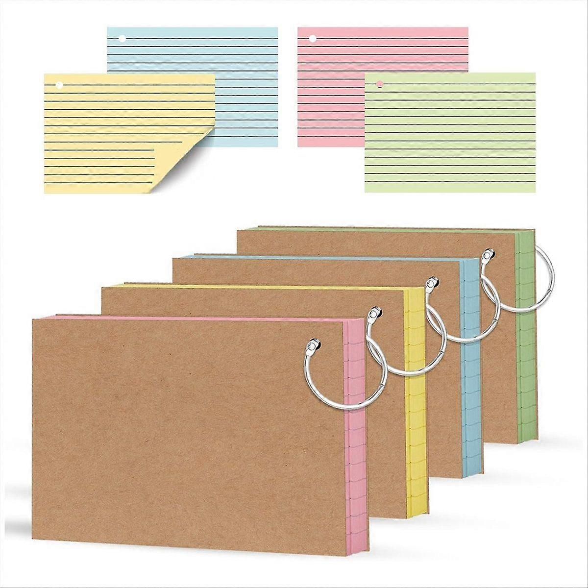 Flash Cards 3x5 Inch Ruled Index Cards Colored Flashcard with Ring Lined Note Taking for School Sup