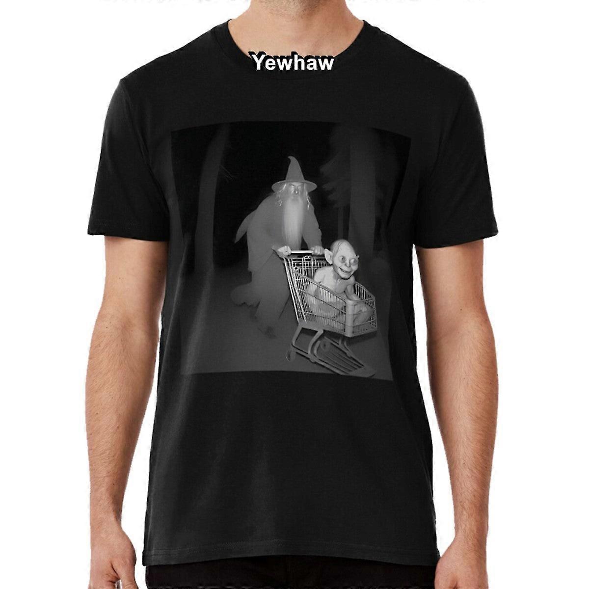 Šedé tričko W.i.z.a.r.d Pushing G.o.l.l.u.m Meme