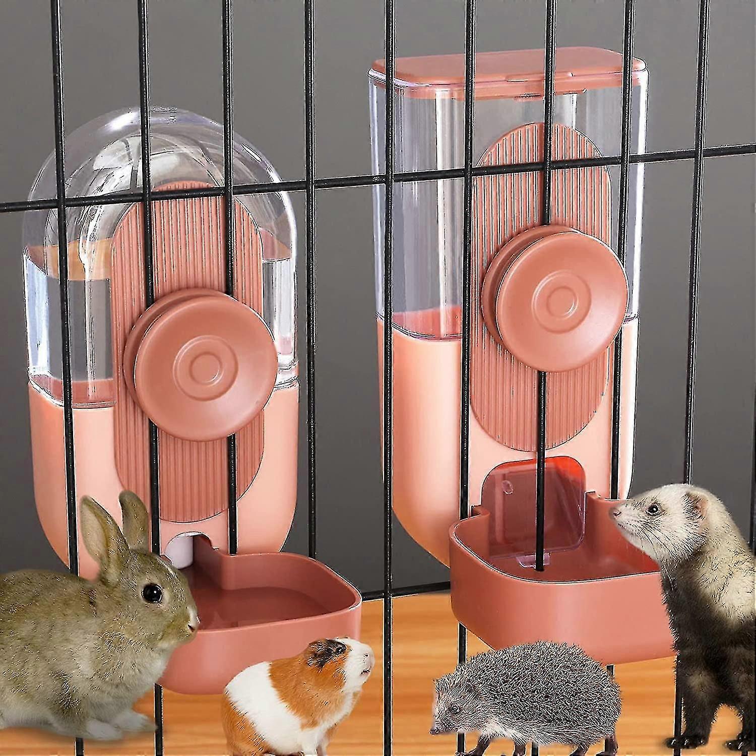 Hanging Automatic Pet Feeder Water Dispenser,gravity Auto Rabbit Feeder Water Dispenser Set For Small Ani