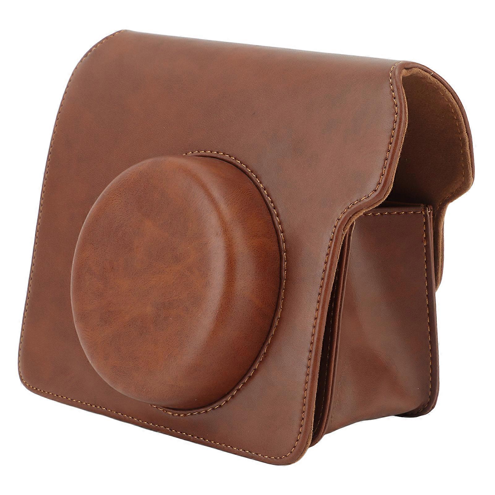Mini Instant Camera Protective Bag PU Camera Case With Adjustable Shoulder Strap For Fujifilm Wide300 Brown 