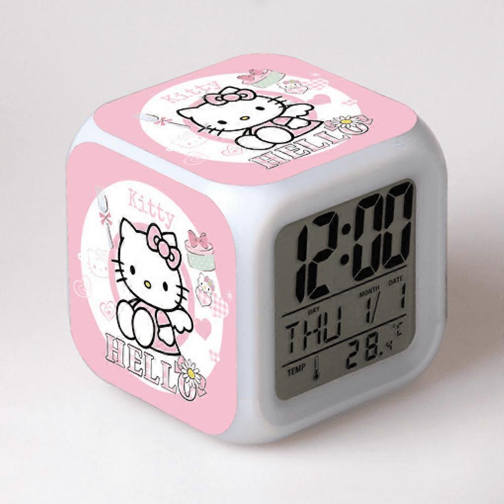 LED Alarm Clock with Sanrio Pattern, Glowing Digital Desk Clock, Colorful Electronic Table Clock, Compatible with HTNL#239, Gift for Kids & Adults