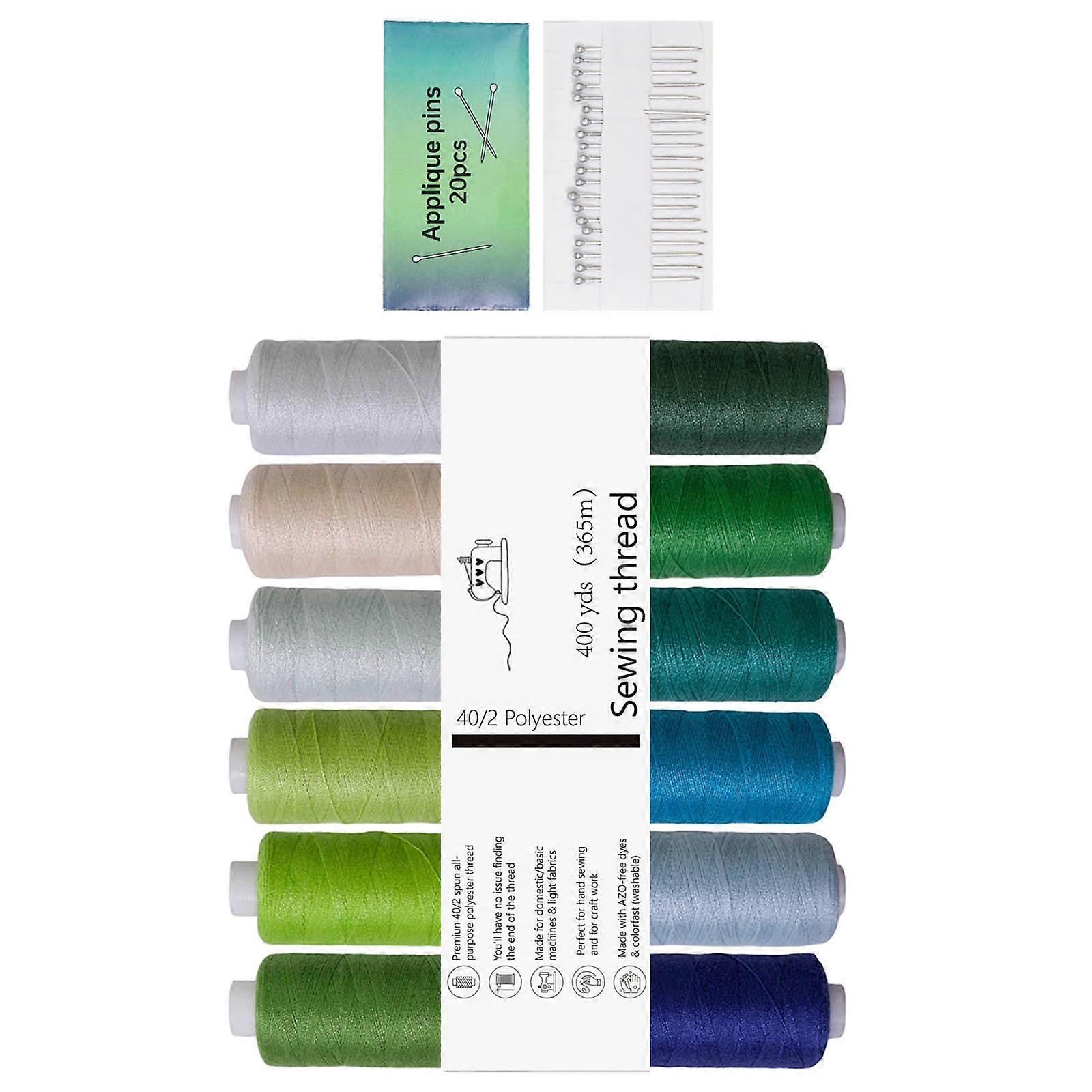 12 Assorted Tone Polyester Thread Set High Tensile Power for Sewing Machines and Hand Stitching Multicolor