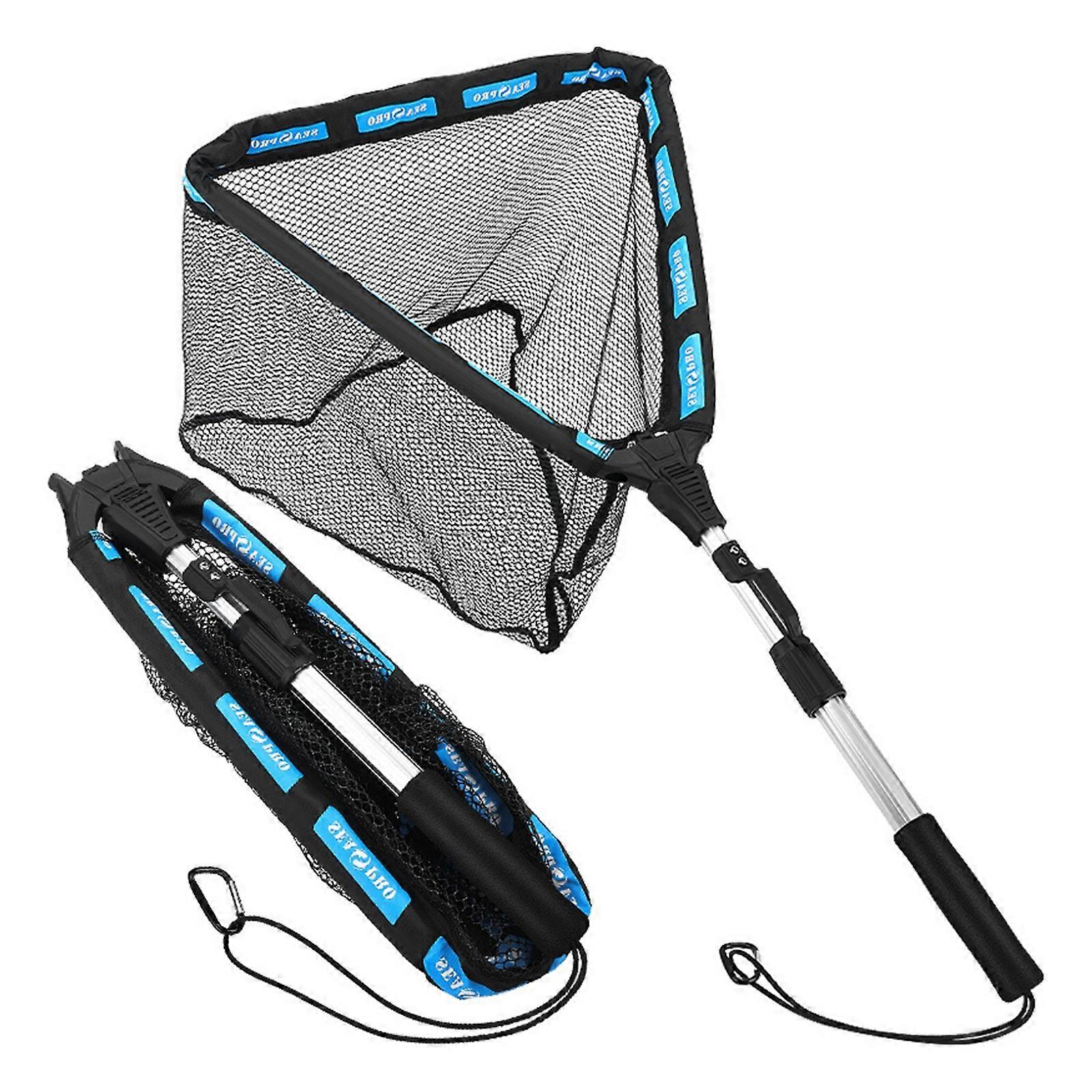 Portables Triangular Fishing Landing Net Expandable Handle Buoyance Meshes For Family Outdoor Activity Gear  Ordinary S.tyle