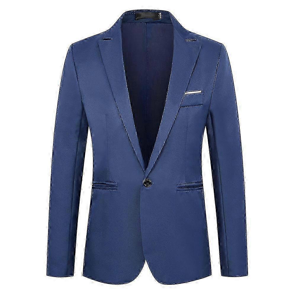 Herren Ein-Knopf-Blazer Gekerbtes Revers Formelle Business Abend Party Anzugjacke