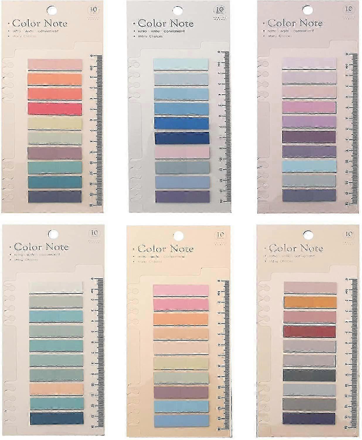 1200 Pcs Sticky Index Tabs For Annotating Books, Writable Page Sticky Notes With Ruler For Page Marking Classify File, Morandi