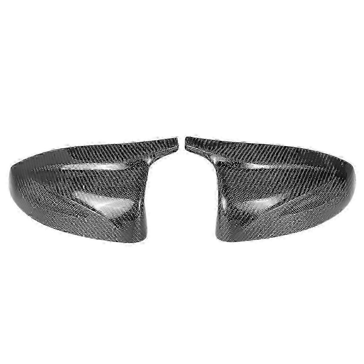 2x Carbon Fiber Style Car Side Rear View Mirror Cover Direct Replace Cap For- A3 8v S3 Rs3 2014-202