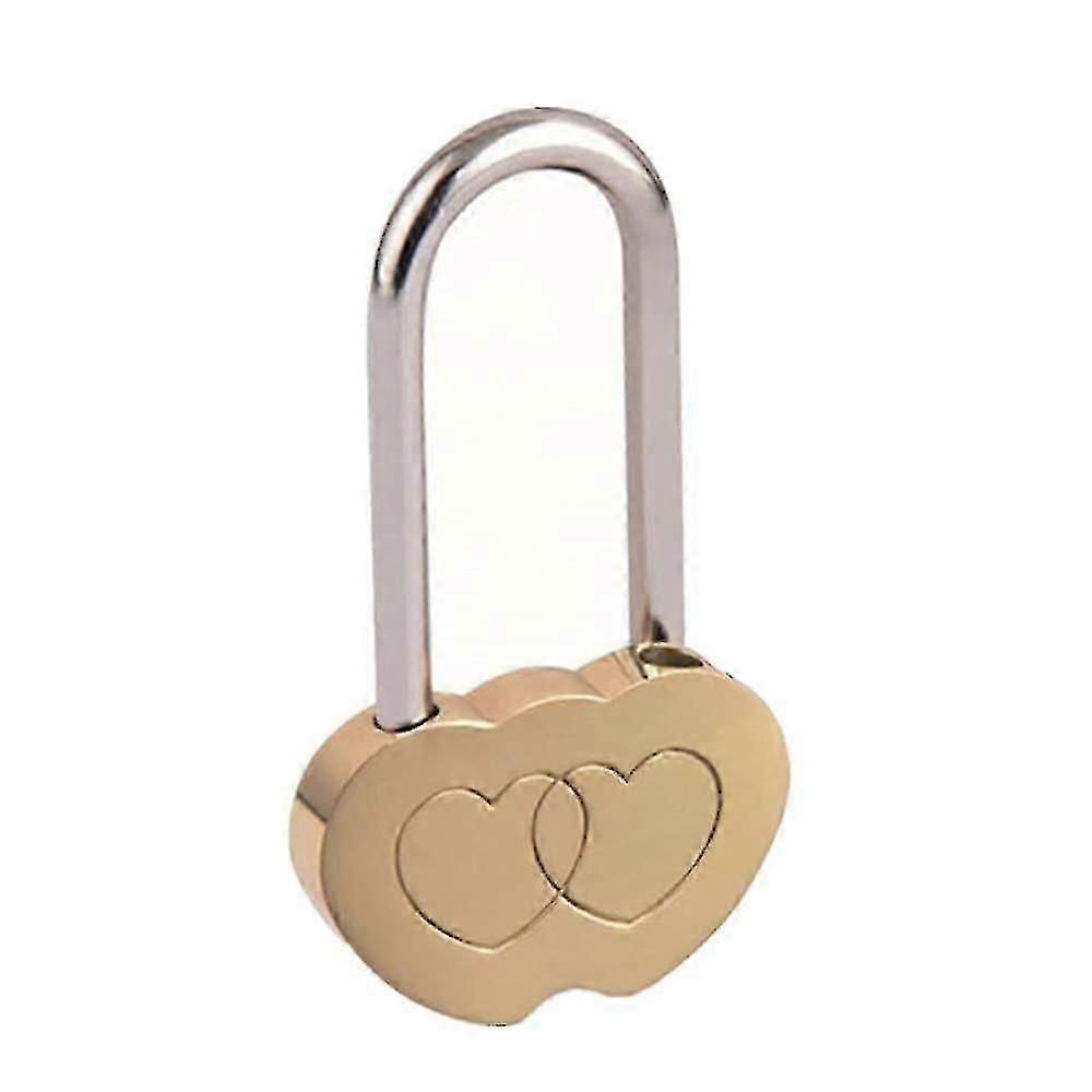 2pcs Double Heart Locks 40mm Padlock For Anniversary (no Key)