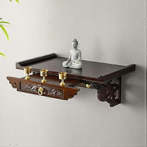 Buddhist Altar WallMounted Table,  Shrine With Drawer, Pooja Table, Day Of The Dead Altar Stand, 40x30x20 cm
