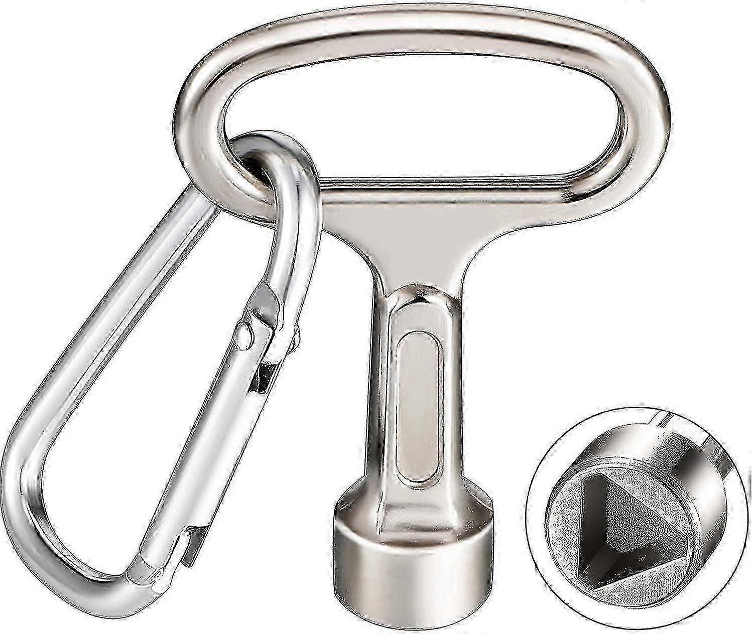Metal Triangular Wrench Meter Box Key Silver Socket Triangle Wrench With A Key Ring For Gas Water Electric Meter Cabinet