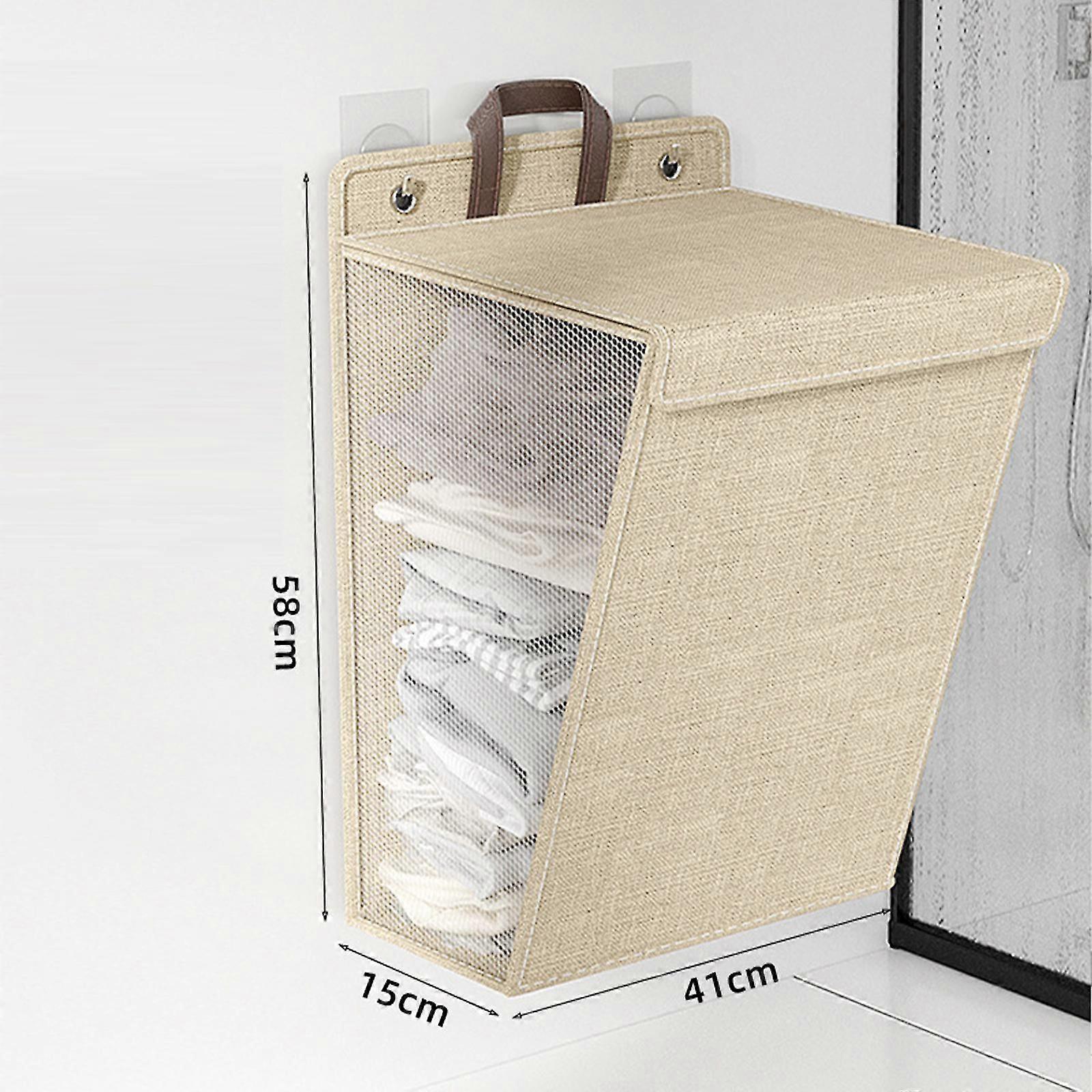 Collapsible Laundry Hamper, Wall Mounted Clothes Hamper Storage Dirty Clothes Basket, Large Capacity Foldable Clothes Hamper Storage