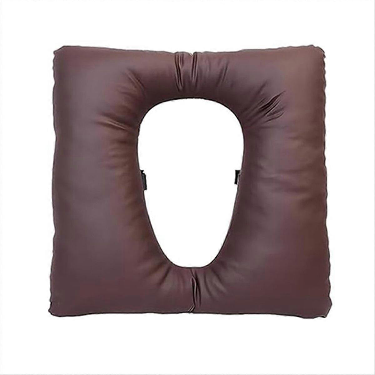 Bedside Commode Cushion Washable 16.5inch X 16.5inch PU Cover with Fixing Straps for Commode Chair,T