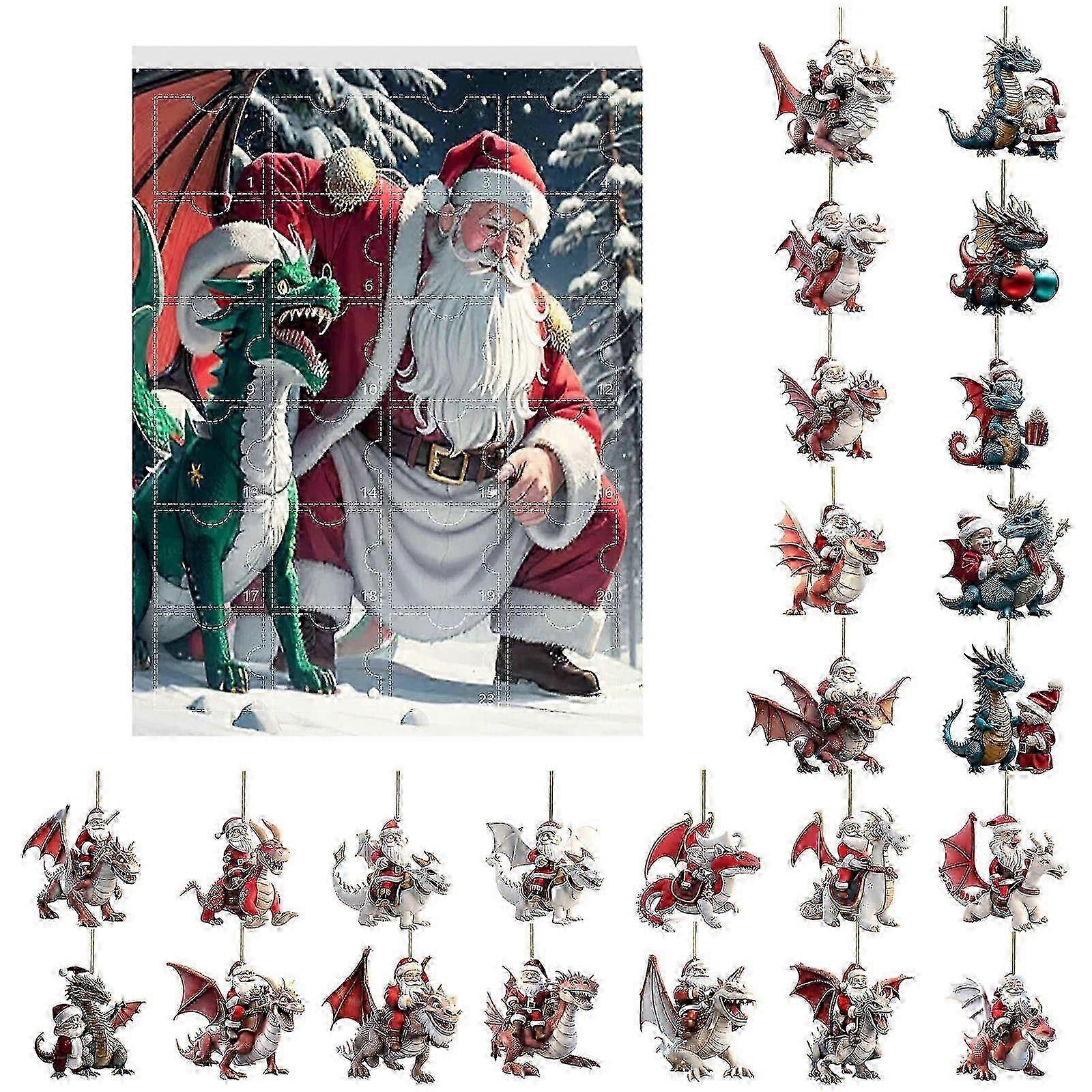 Christmas Advent Calendar with Dinosaur Themed Ornaments