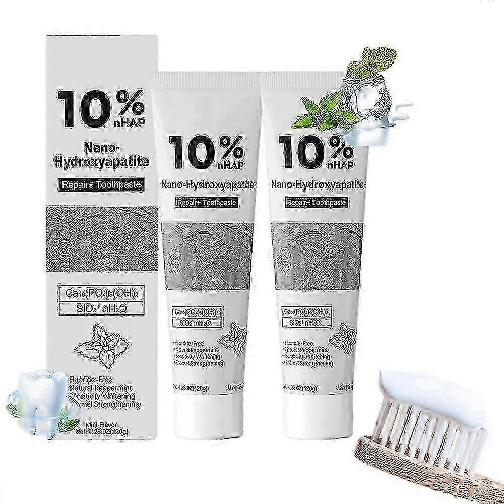 10% Nano-Hydroxyapatite Toothpaste for Advanced Enamel Protection and Tooth Strengthening, Gentle Mint, Fresh Breath, Fluoride-Free Toothpaste for Sen