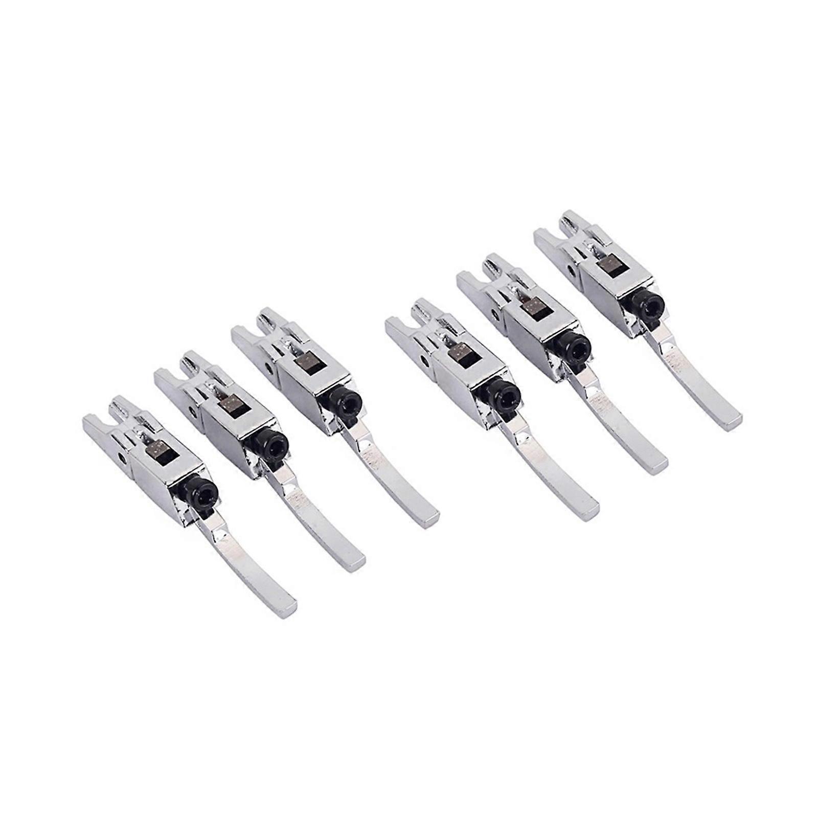6Pcs Metal Guitar Bridge Saddles with Wrench Double Locking Systyem Tremolo Bridge For Enhanced Tone Stability Enduring Multicolor