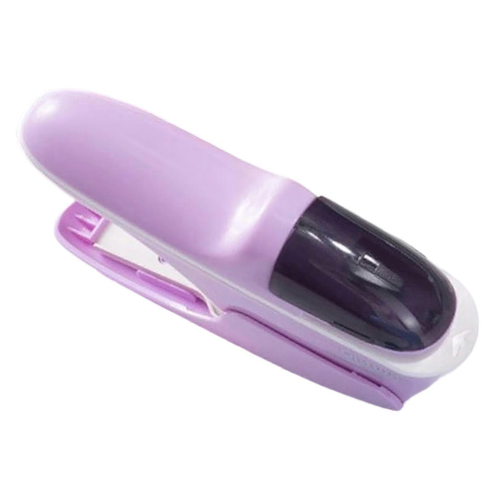StapleFree Paper Stapler Holds 8Sheets Ergonomic Handle Design Safe And User Friendly For Daily Use Lightweights  Purple