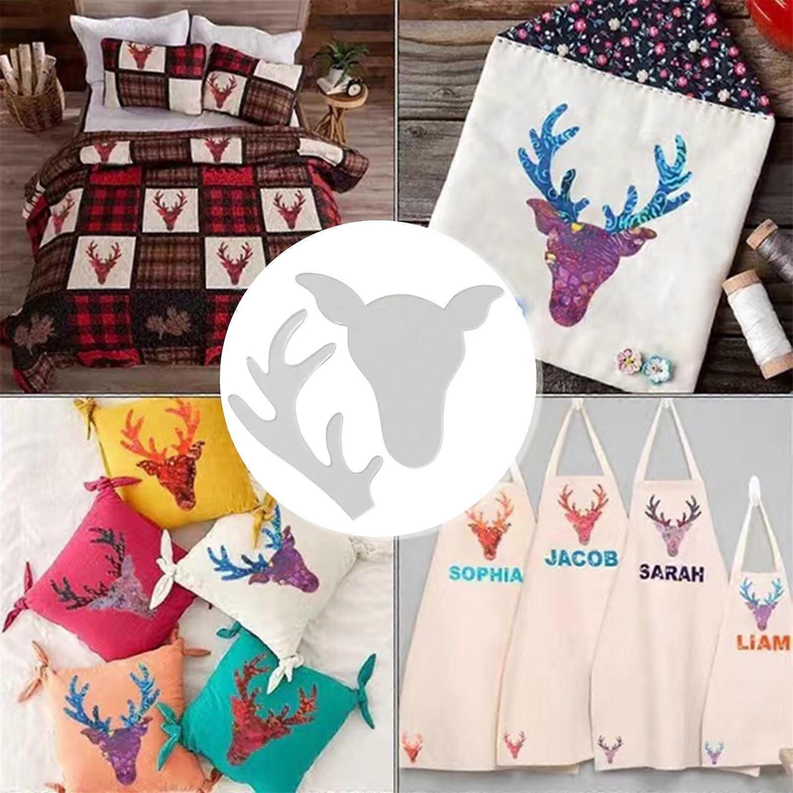 YiFudd Deer Head Patchwork Ruler Sewing Ruler Christmas Fabric Decoration Ruler Measuring Ruler New Patchwork Ruler