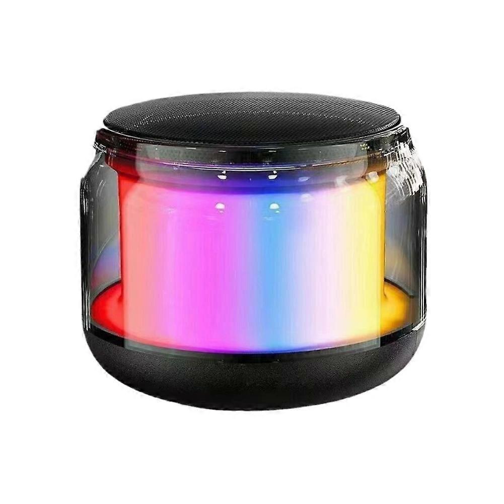 Transparent RGB Bluetooth Speaker with 360 Surround Sound Colorful LED Lights Wireless Pairing Hands-Free Calls