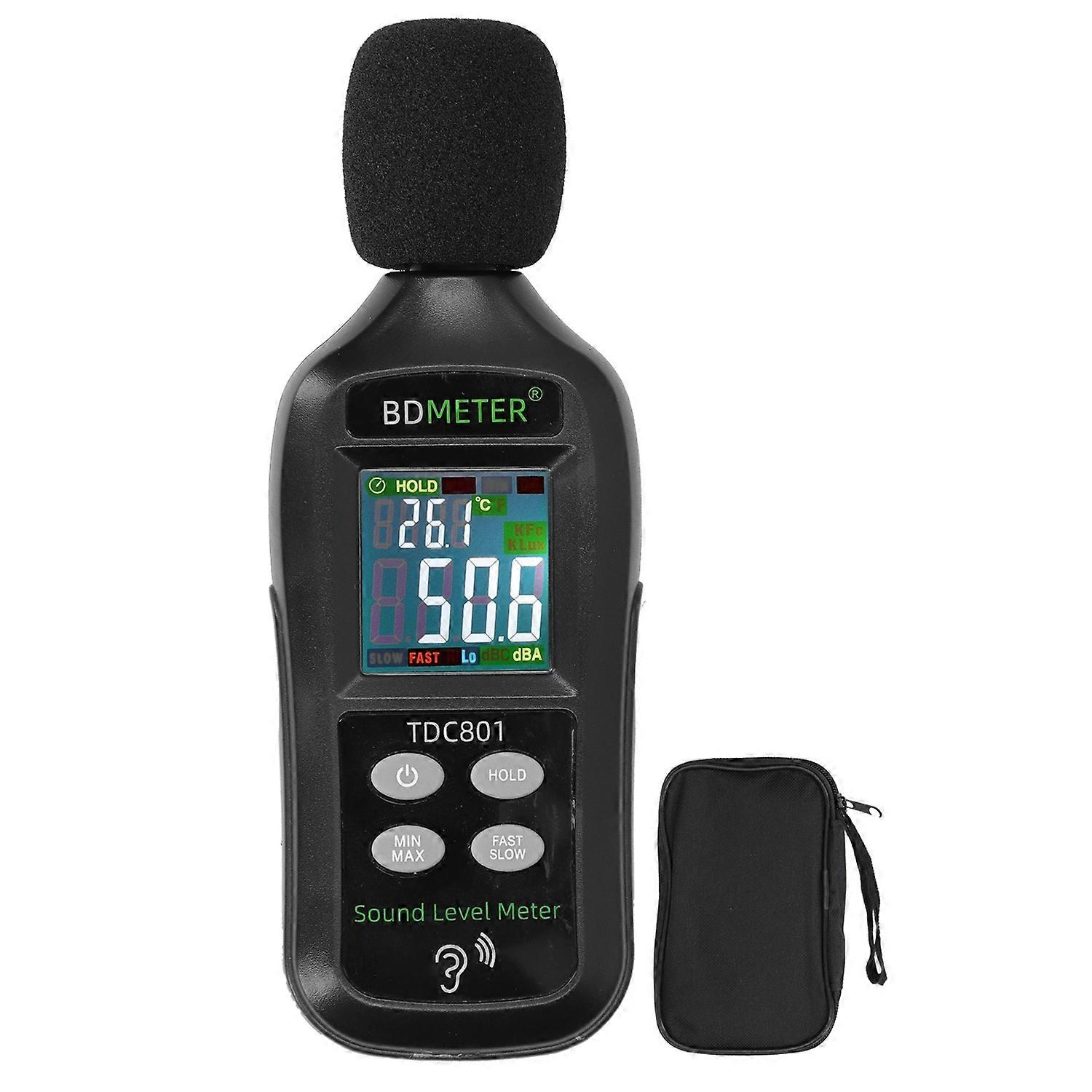 TDC801 Noise Decibel Tester LCD Display Digital Sound Level Meter Monitor 35dB-135dB