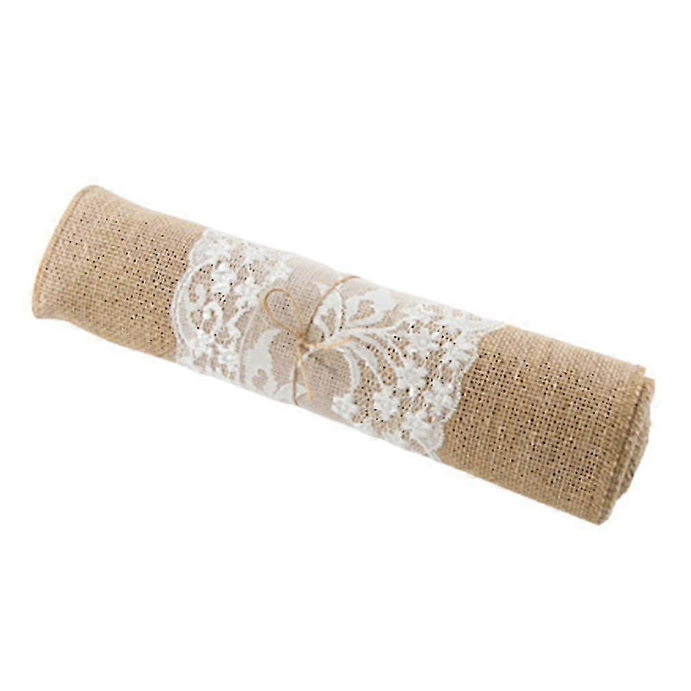 Rustic Table Runner With Middle Lace Stylish Desktop Decorative Cloth For Wedding Party