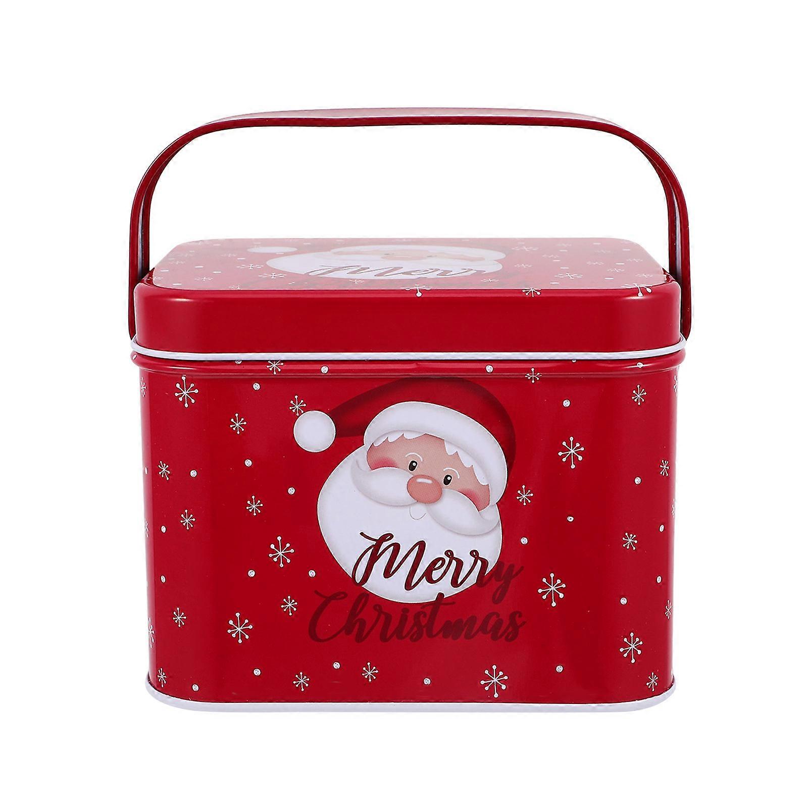 Tin Box for Holiday Treats Storage Rectangular Metal Multi with Airtight Lid 1Pack
