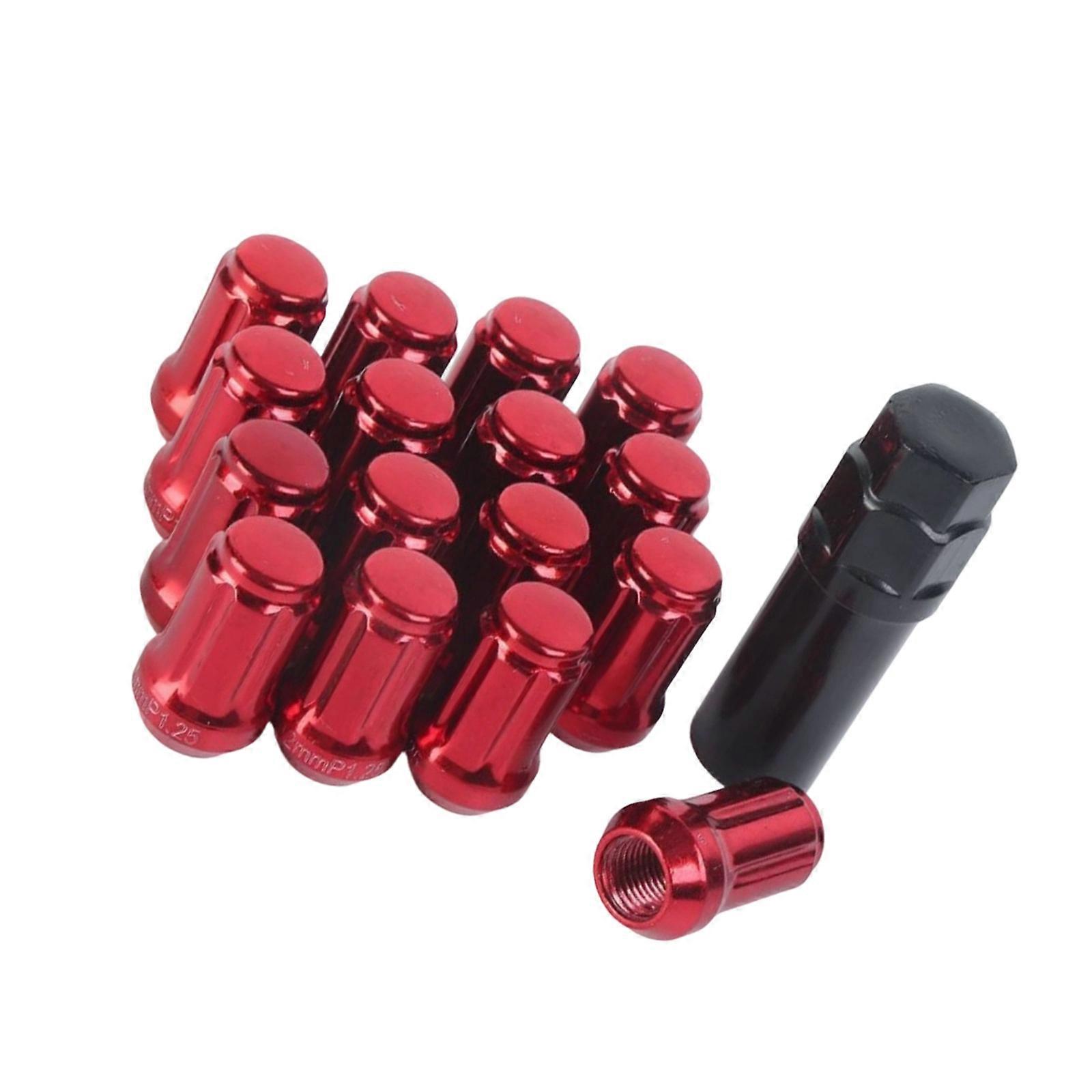 Automotive Wheel Locking Nut Set Advanced Anti Theft Mechanism Suitable for Multiple Car Models  Red