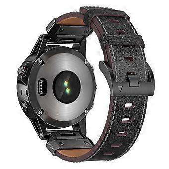 For Garmin Fenix 3 / 5 / 5X / 6X / 7X 26mm Universal Genuine Cow Leather Watch Band Replacement Stra p