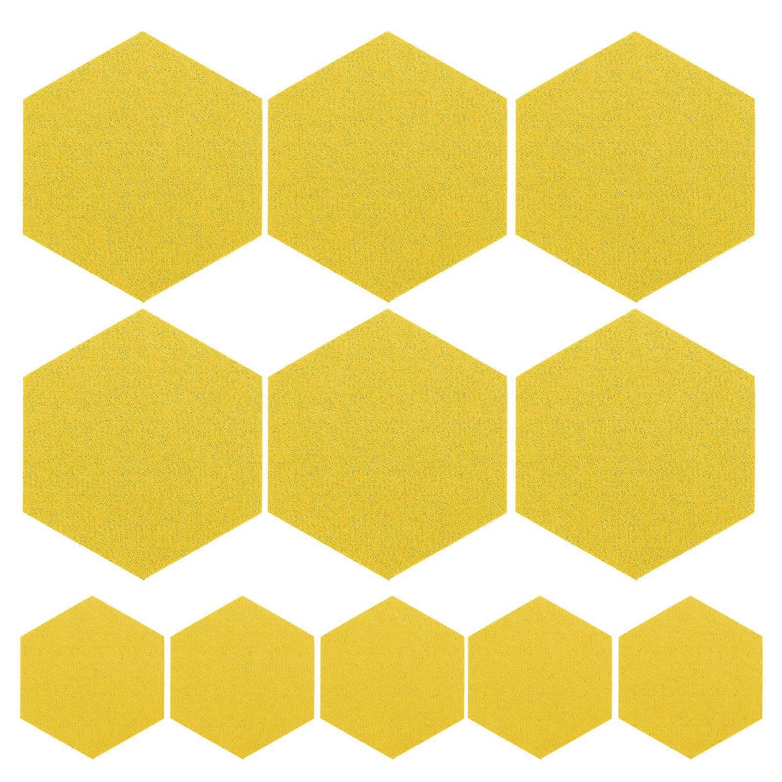 Felt Hexagon Wall Board for Notes 12Pcs Self-Adhesive Memo Tiles