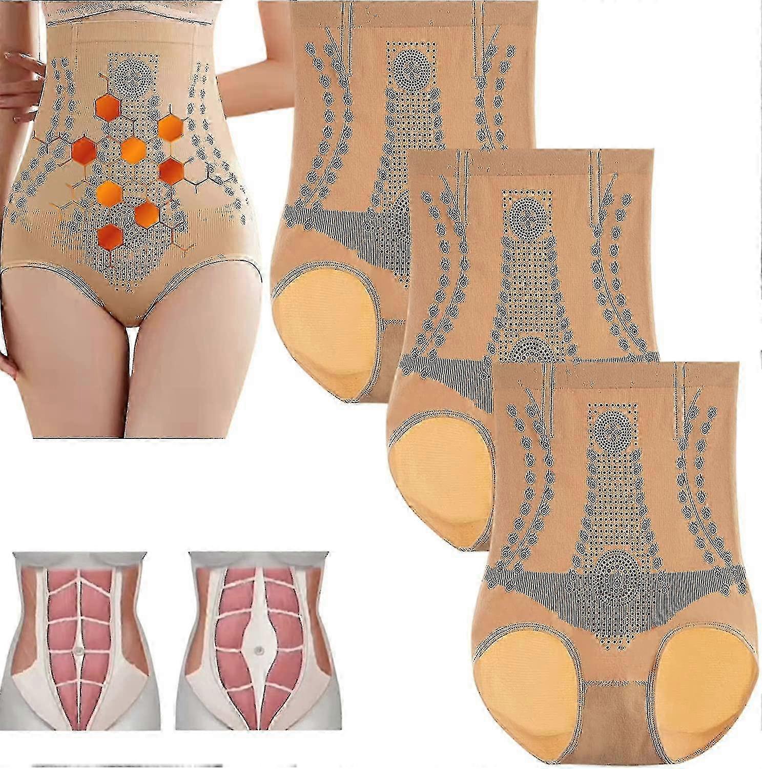 For Ions Tech 3pcs Graphene Honeycomb Body Shaping Briefs with Fibre Restoration