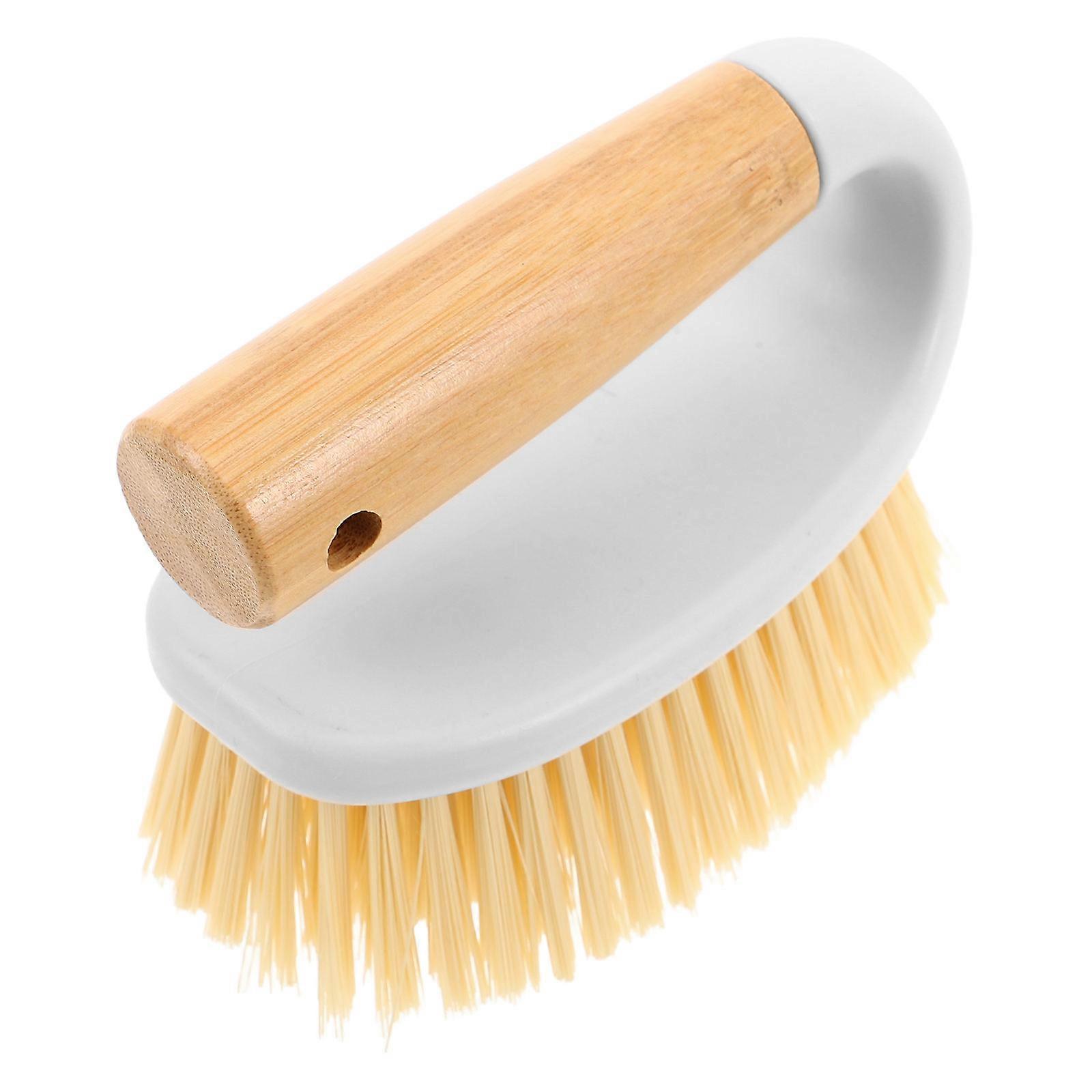Bathroom Cleaning Brush for Crevice Cleaning with Wood Handle Multi-Function Tool