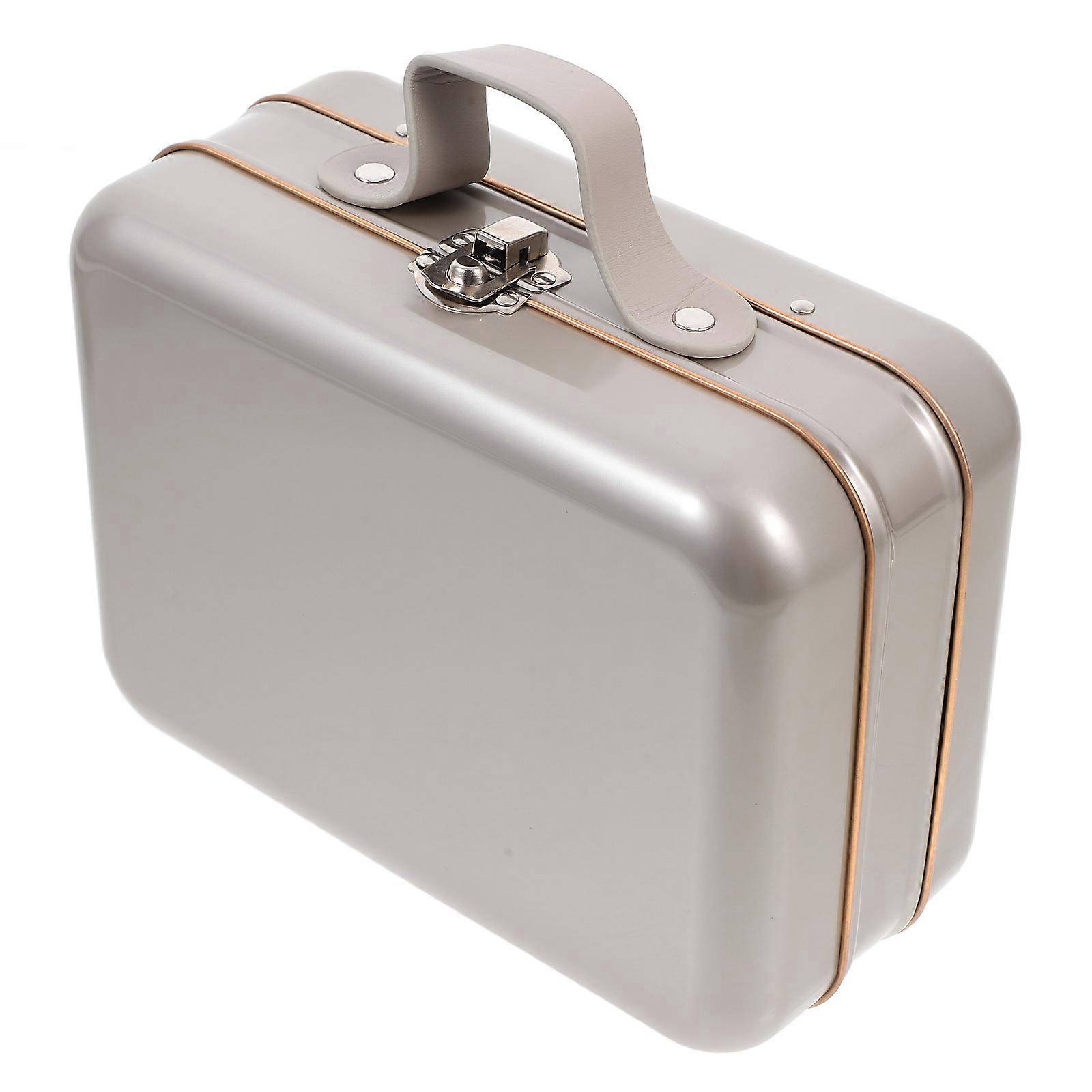 Silver Handheld Tinplate Storage Box for Jewelry Storage